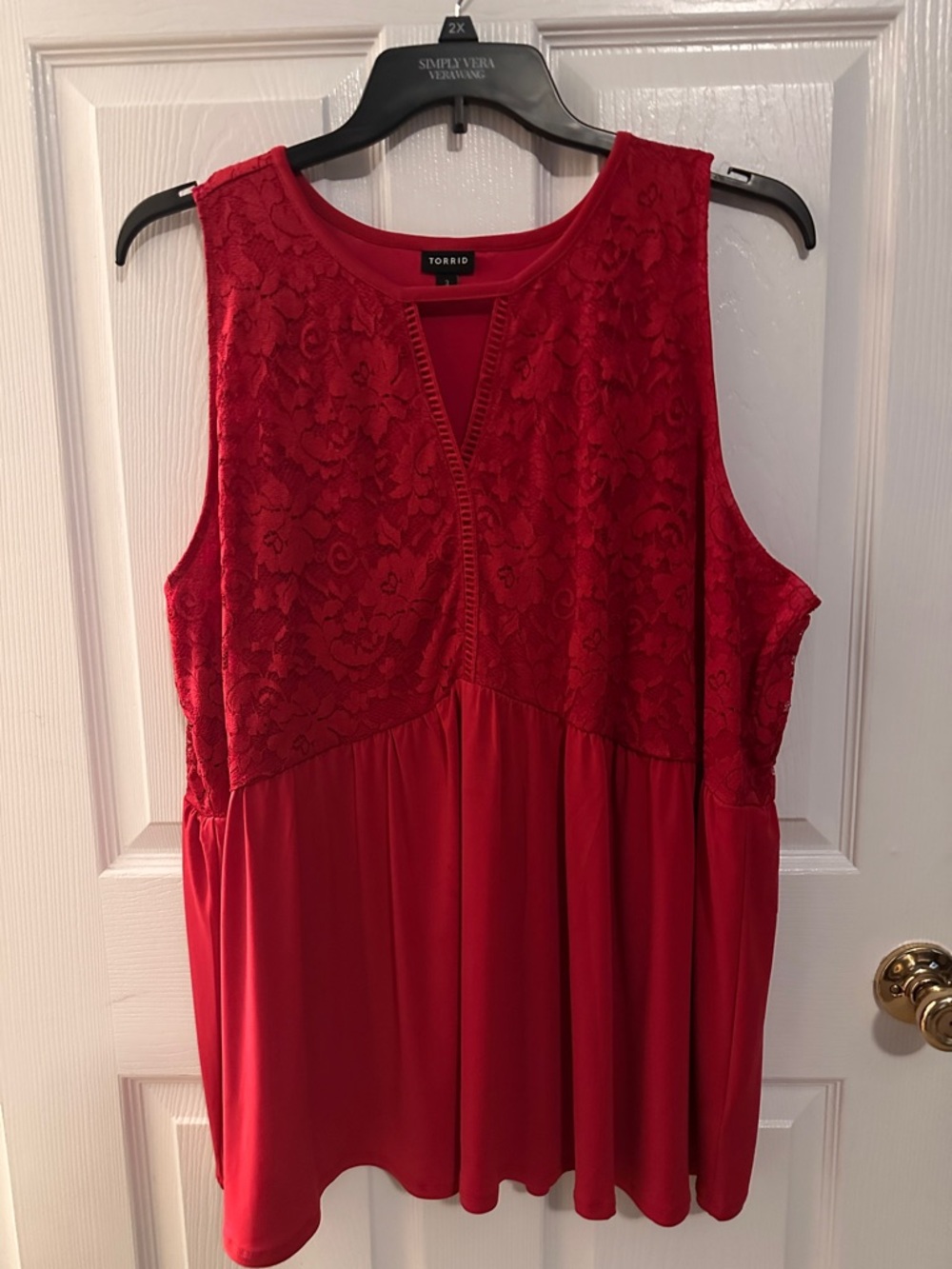 torrid Pink Lace-Front Babydoll tank